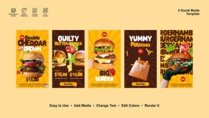 Videohive Burger Instagram Stories 54193493 Product Promo template preview