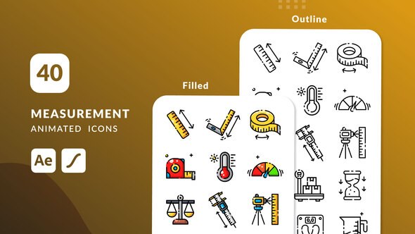 Videohive Measurement Animated Icons | After Effects Elements template preview