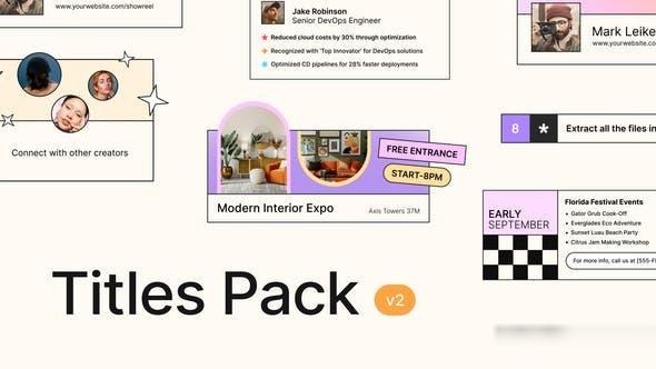 Videohive Unique Titles Pack Titles template preview