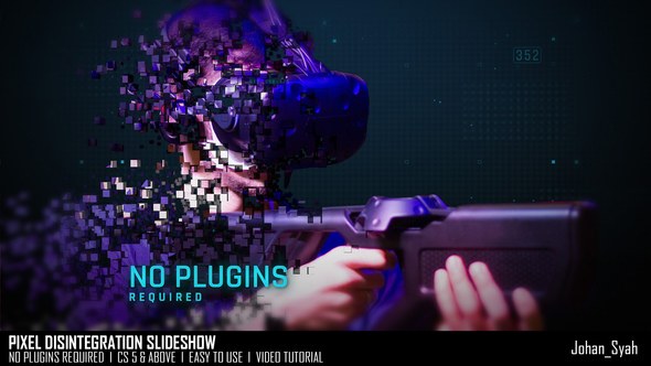 Videohive Pixel Disintegration_Slideshow Video Displays template preview