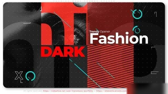 Videohive Fashion Dark Trendy Opener Openers template preview