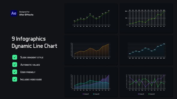 Videohive Line Chart Infographics Infographics template preview