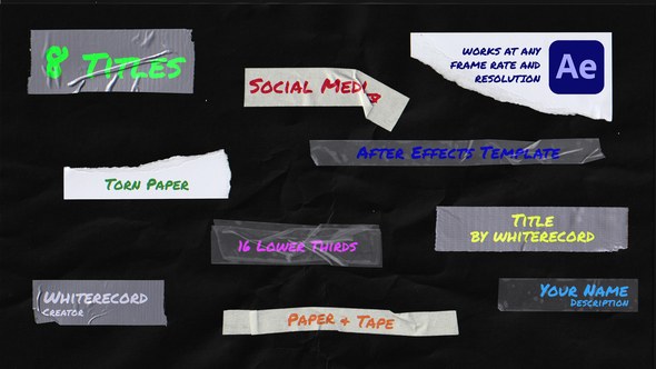 Videohive Paper & Tape | Titles & Lower Thirds Elements template preview