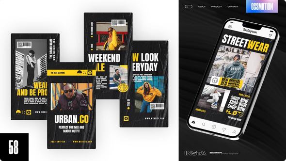 Videohive Local Fashion Streetwear Instagram Stories Video Displays template preview