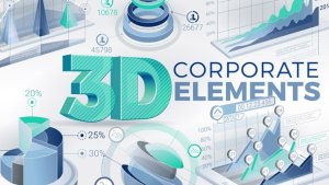 3D Corporate Elements Video Displays template preview