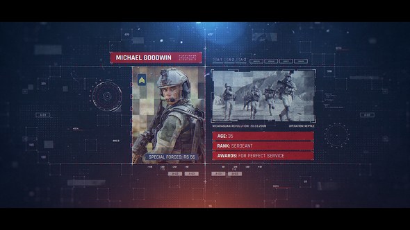 Videohive Military Identification Video Displays template preview