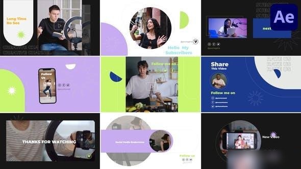 Videohive Youtube Creative Endscreens for After Effects Openers template preview