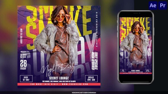 Videohive Night Club Flyer v30 Openers template preview