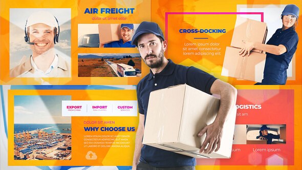 Videohive Logistic Presentation - Delivery Company Promotion Video Displays template preview