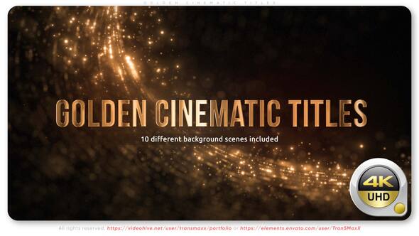 Videohive Golden Cinematic Titles Titles template preview