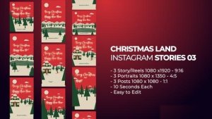 Videohive Christmas Land Instagram Stories 03 Openers template preview