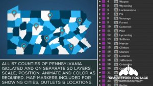 Pennsylvania Map Kit Video Displays template preview