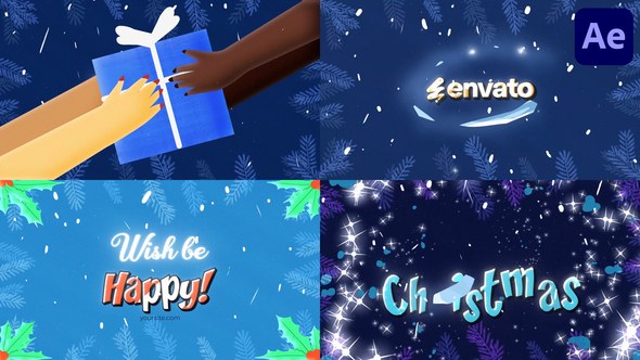 Videohive Christmas Gift Logo Opener | After Effects Openers template preview