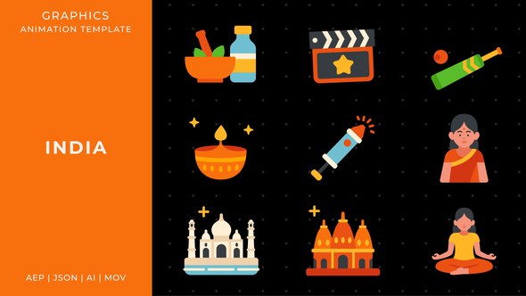 Videohive India graphic animation template | After Effects Elements template preview