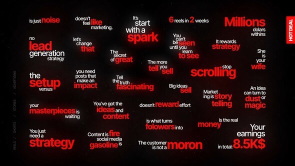 Videohive Reels Text Animation - AE Titles template preview
