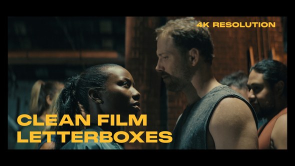 Clean Film Borders x Letterboxes Premiere Pro template preview