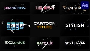 Videohive Cartoon Glitch Shapes Titles for After Effects Titles template preview