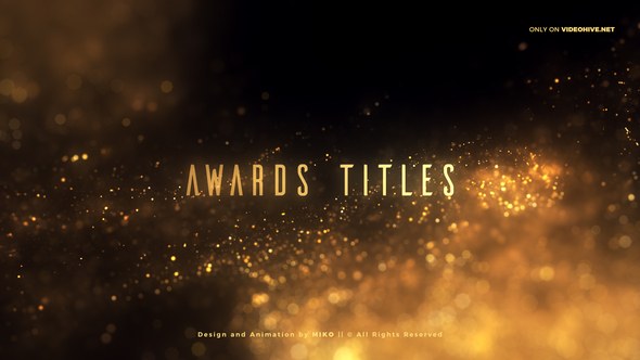 Videohive Golden Glitter Particles Titles Titles template preview