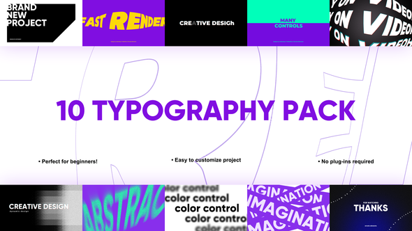Videohive 10 Trendy Typography Pack | After Effects Titles template preview