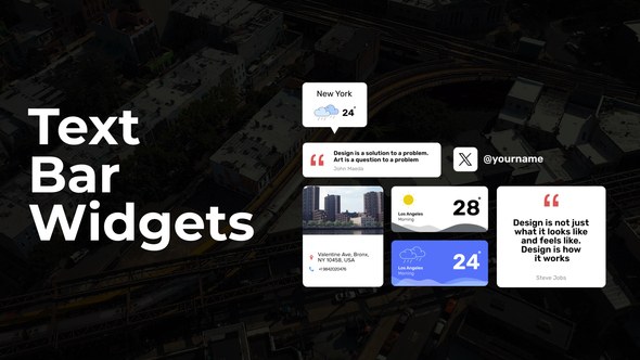 Videohive Text Bar Widgets Video Displays template preview