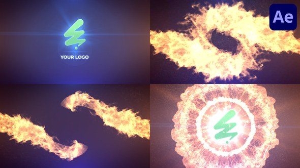 Videohive Fire Twist Logo Reveal for After Effects Logo Stings template preview