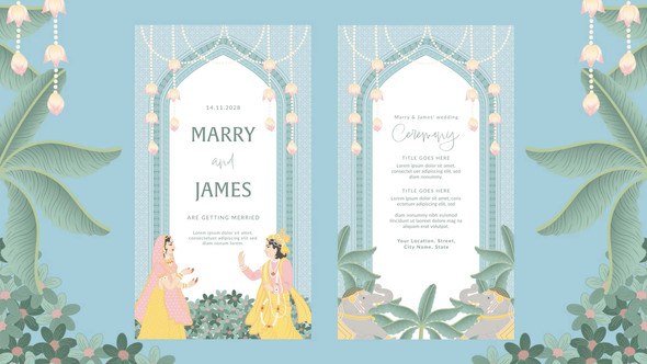 Videohive Animated Indian Wedding Invitation Template Video Displays template preview