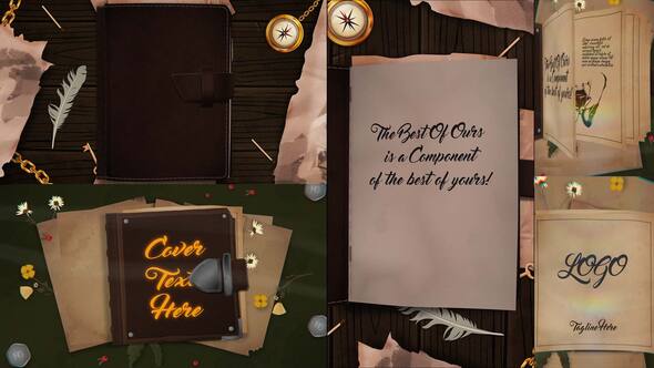 Videohive Logo Book Reveal 4in1 Product Promo template preview