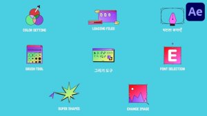 Videohive Graphic Designer Tools Icons And Titles for After Effects Titles template preview