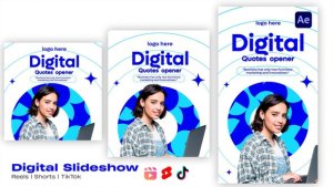 Videohive Digital Opener Minimalistic | Instagram Shorts Tik Tok Video Displays template preview