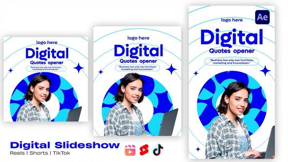 Videohive Digital Opener Minimalistic | Instagram Shorts Tik Tok Video Displays template preview