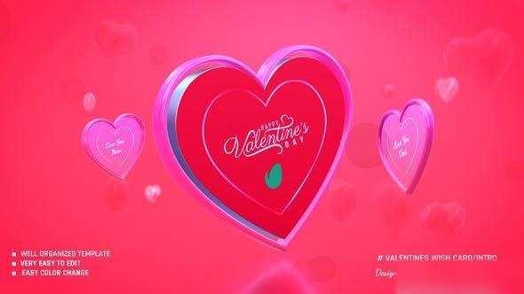 Videohive Valentine's wish card/intro Openers template preview