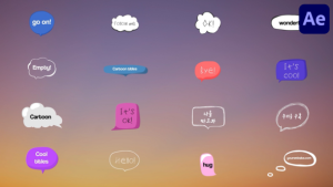 Videohive Cartoon Speech Bubbles And Titles for After Effects Titles template preview