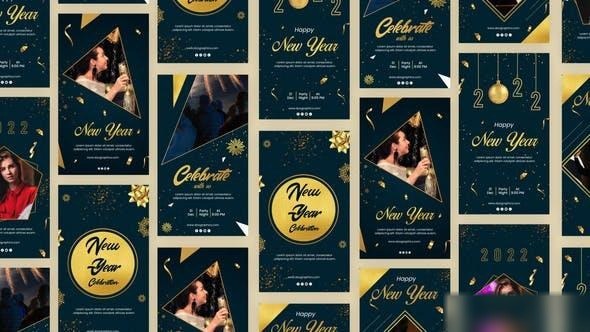 Videohive Happy New Year Instagram Story Pack Openers template preview