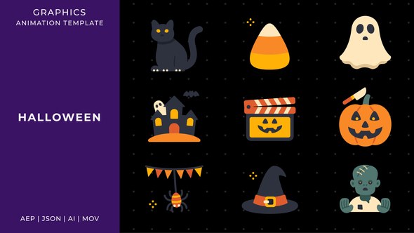 Videohive Halloween graphic animation template | After Effects Elements template preview