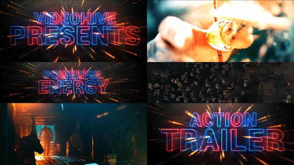 Videohive Cinematic Neon Trailer Teaser Titles template preview