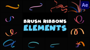 Videohive Brush Ribbons Elements | After Effects Elements template preview
