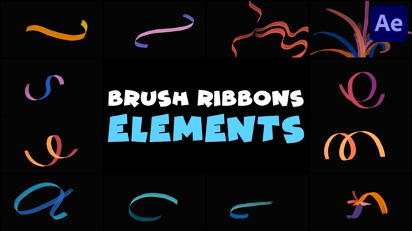 Videohive Brush Ribbons Elements | After Effects Elements template preview