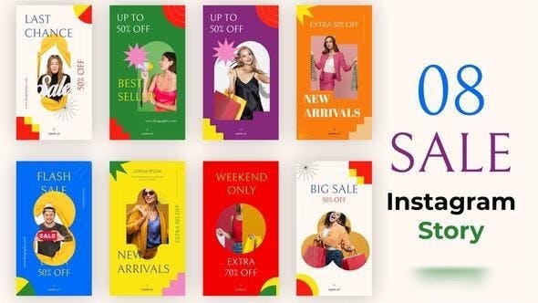 Videohive Colorful Sale Instagram Stories Product Promo template preview