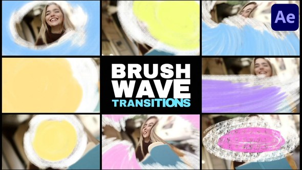 Videohive Brush Wave Transitions for After Effects Elements template preview