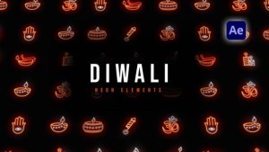 Videohive Diwali Neon Elements Elements template preview