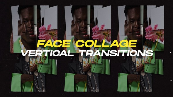 Videohive Vertical Face Collage Transitions | Dynamic Portrait Reveal Pack Elements template preview