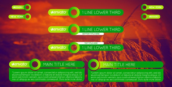 Colorful Lower Thirds Pack Video Displays template preview