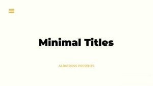 Videohive Minimal Titles 1.0 | After Effects 53062826 Titles template preview