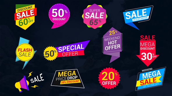 Sale Lables & Badges Video Displays template preview