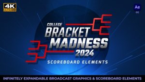 Videohive College Basketball Bracket Madness Scoreboard Elements Broadcast-packages template preview