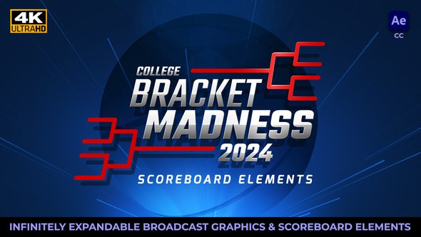 Videohive College Basketball Bracket Madness Scoreboard Elements Broadcast-packages template preview