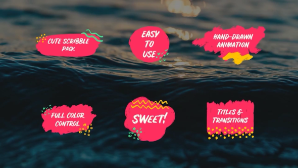 Videohive Cute Scribble Pack Titles template preview