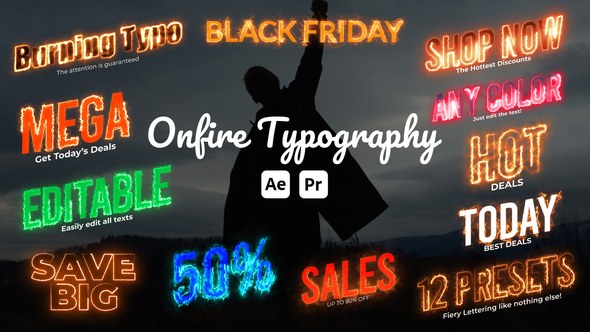Videohive On Fire Animated Typography Titles template preview
