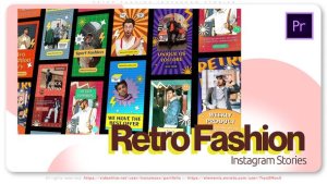 Retro Fashion Instagram Stories Logo Reveal Premiere Pro template preview