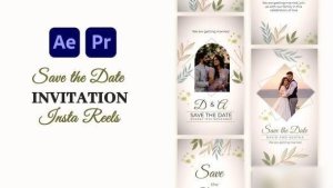 Videohive Save the Date Invitation Instagram Reels Elements template preview